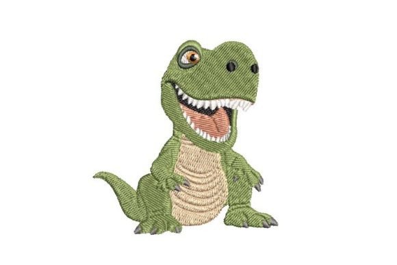 Cartoon T-Rex Embroidery Design