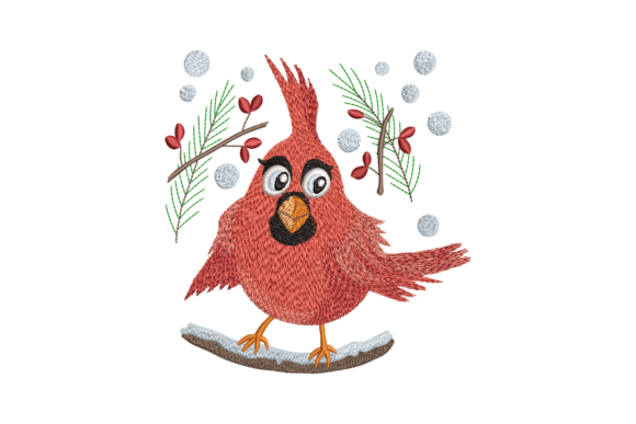 Cute Red Cardinal Embroidery Design Review