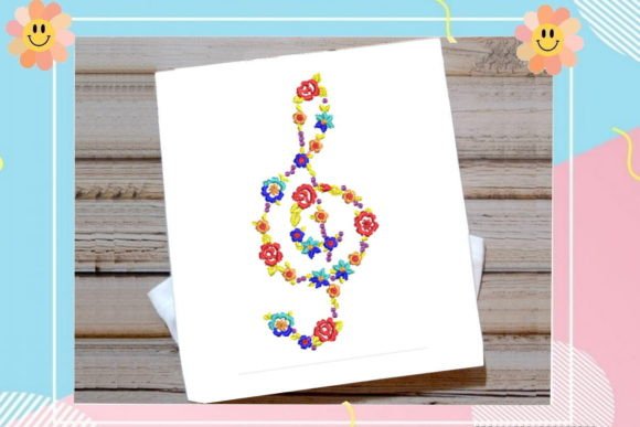 Flower Treble Clef: A Seasonal Stitch with Melodic Charm