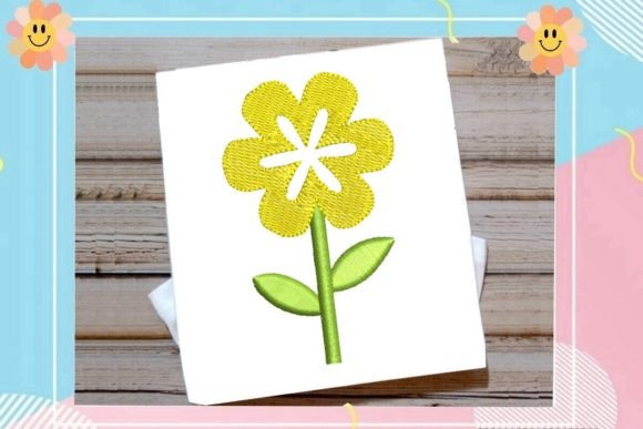 Yellow Flower: A Delicate Embroidery Gem for Personalized Gifts